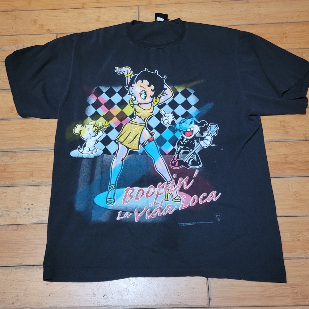 Vtg Betty Boop "Boopin' La Vida Loca," Double sided graphics T shirt Men's XL